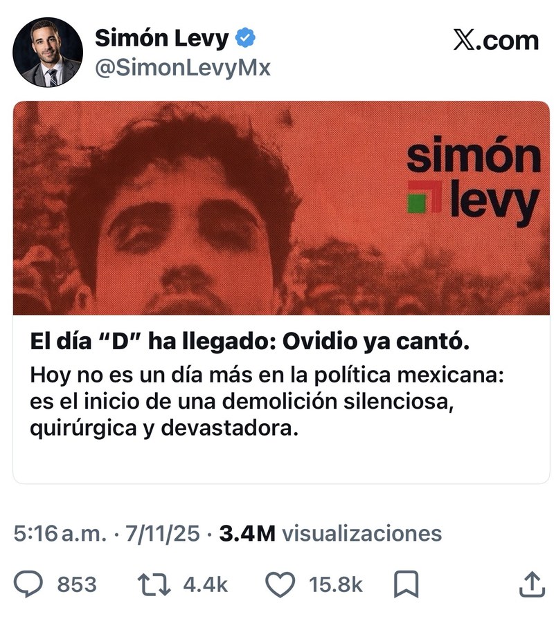 Tweet original 11 julio 2025 — El día D ha llegado: Ovidio ya cantó